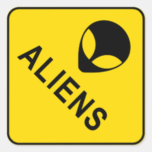 Vreemdelingen, het Gele Waarschuwingssein van de Vierkante Sticker