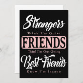 vreemden denken dat ik stil ben vrienden denken da (Voorkant / Achterkant)