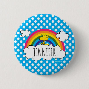 VREEMDEN Rainbow Polka Dots van Woodstock Ronde Button 5,7 Cm