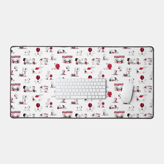 VREEMDEN | Rood en zwart patroon Bureaumat (Keyboard & Muis)
