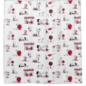 VREEMDEN | Rood en zwart patroon Douchegordijn (Voorkant)