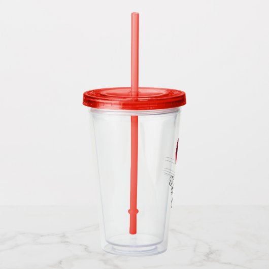 VREEMDEN | Rood en zwart patroon | Jouw namen toev Acryl Drinkbeker (Rechts)