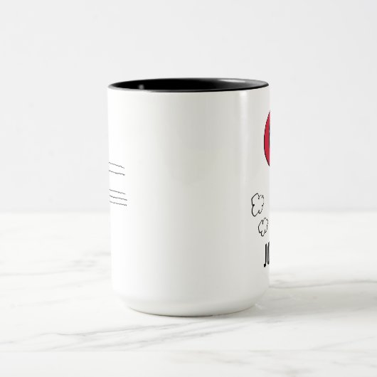 VREEMDEN | Rood en zwart patroon | Jouw namen toev Mok (Midden)