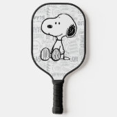 VREEMDEN | Snoopy on Black White Comics 2 Pickleball Paddle (Achterkant)