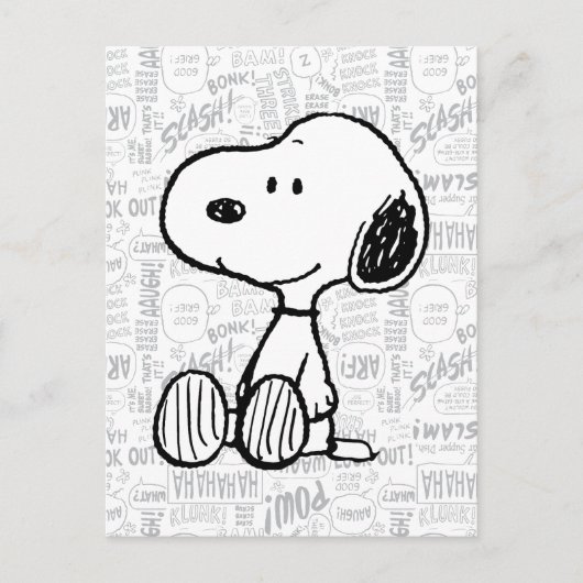 VREEMDEN | Snoopy op Black White Comics Briefkaart (Voorkant)