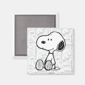 VREEMDEN | Snoopy op Black White Comics Magneet (Voorkant / Achterkant)