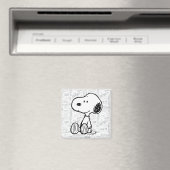 VREEMDEN | Snoopy op Black White Comics Magneet (Insitu (Vaatwasser))
