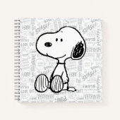 VREEMDEN | Snoopy op Black White Comics Notitieboek (Voorkant)