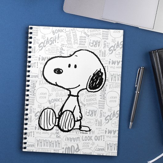 VREEMDEN | Snoopy op Black White Comics Notitieboek