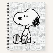 VREEMDEN | Snoopy op Black White Comics Notitieboek (Voorkant)