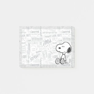 VREEMDEN   Snoopy op Black White Comics Post-it® Notes