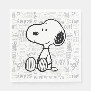 VREEMDEN Snoopy op Black White Comics Servet