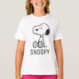 VREEMDEN Snoopy op Black White Comics T-shirt