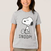 VREEMDEN | Snoopy op Black White Comics Tri-Blend Shirt (Voorkant)