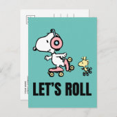 VREEMDEN | Snoopy & Woodstock | Laten we Roll Briefkaart (Voorkant / Achterkant)