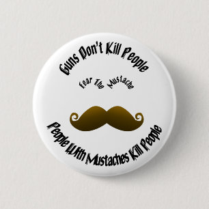Vrees de snor pin ronde button 5,7 cm