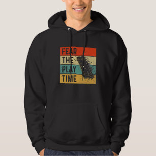 Vrees het spel tijd citaat voor een cricketer hoodie