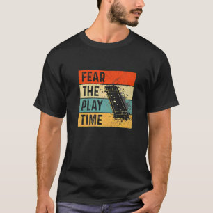 Vrees het spel tijd citaat voor een cricketer t-shirt