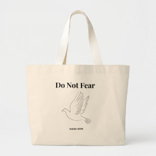 Vrees Niet Jesaja 41:10 Minimaal Duif Christelijk Grote Tote Bag