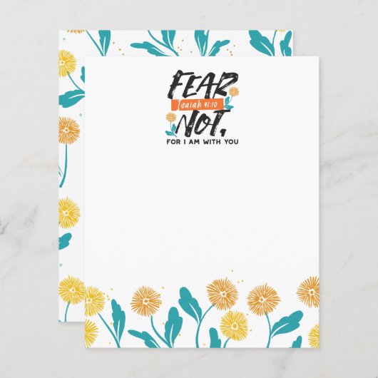 Vrees niet Jesaja Bijbelvers Inspirerend ontwerp (Voorkant / Achterkant)