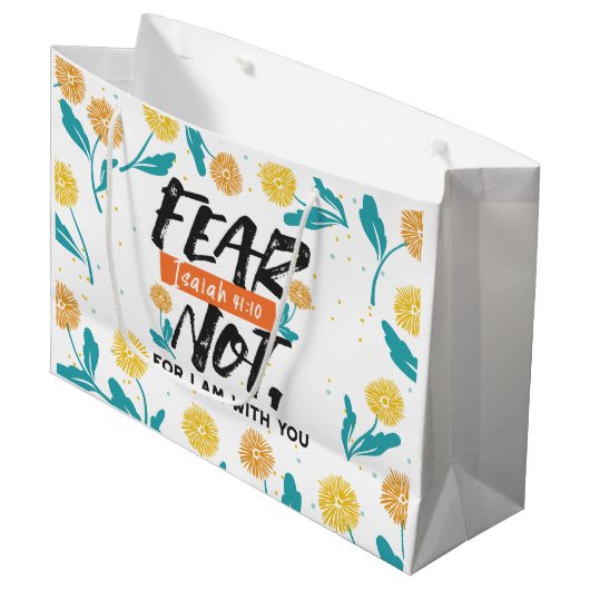 Vrees niet Jesaja Bijbelvers Inspirerend ontwerp Groot Cadeauzakje (Voorkant Gekanteld)