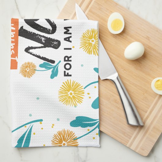 Vrees niet Jesaja Bijbelvers Inspirerend ontwerp Theedoek (Quarter Fold)