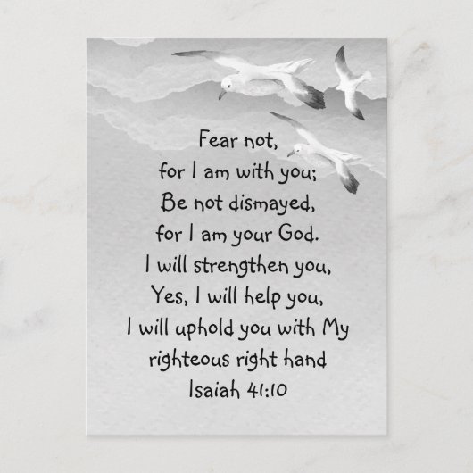 Vrees niet, Jesaja Schrift Ik ben met U, Jesaja Co Briefkaart (Voorkant)