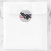"Vrees niet meer!" Eagle/US Flag Cadeautje Ronde Sticker (Tas)