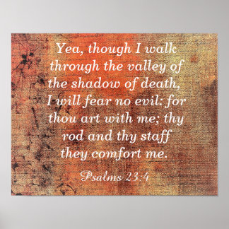 Vrees Niet -- Psalmen 23:4 - Kunstprint Poster