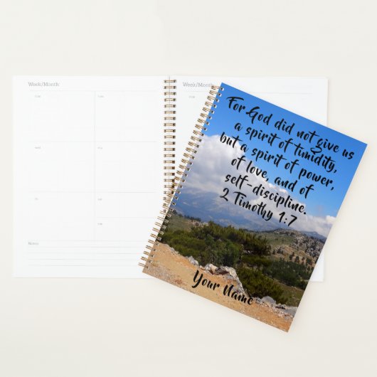 Vreesloos En Vrij 2 Timoteüs 1:7 Aangepaste Bijbel Planner (Display)