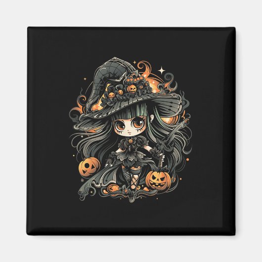 Vreselijk betoverende Halloween heksenkunst Magneet (Voorkant)