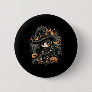 Vreselijk betoverende Halloween heksenkunst Ronde Button 5,7 Cm