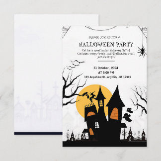 Vreselijk leuk zwart-wit Halloween feest Kaart