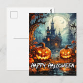 Vreselijk oud spookhuis Halloween Briefkaart (Voorkant / Achterkant)