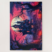 Vreselijk spookhuis na donker legpuzzel (Verticaal)