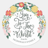 Vreugde aan de wereld bloementuin Elegant Ronde Sticker (Voorkant)