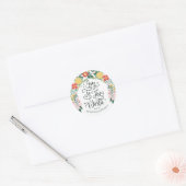 Vreugde aan de wereld bloementuin Elegant Ronde Sticker (Envelop)