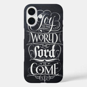 Vreugde aan de Wereld Heer Christelijk Krijt Kerst iPhone 16 Hoesje