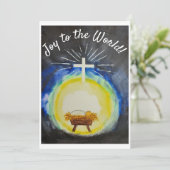 "Vreugde aan de Wereld" Kerstkaart (Staand voorkant)