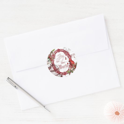 Vreugde aan de wereld ronde sticker (Envelop)