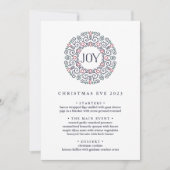 vreugde | Aangepaste kerstavond diner menu Kaart (Voorkant)