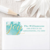 vreugde | Artistic Aqua Blue Waterverf verflijn Etiket (Insitu)