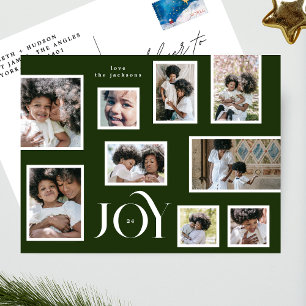 VREUGDE Christmas Fotocollage Klassiek groen Feestdagenkaart