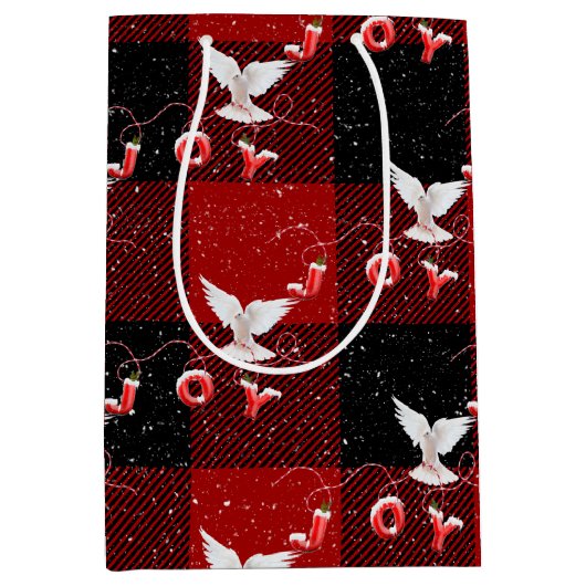 Vreugde en duif op Plaid Medium Cadeauzakje (Voorkant)