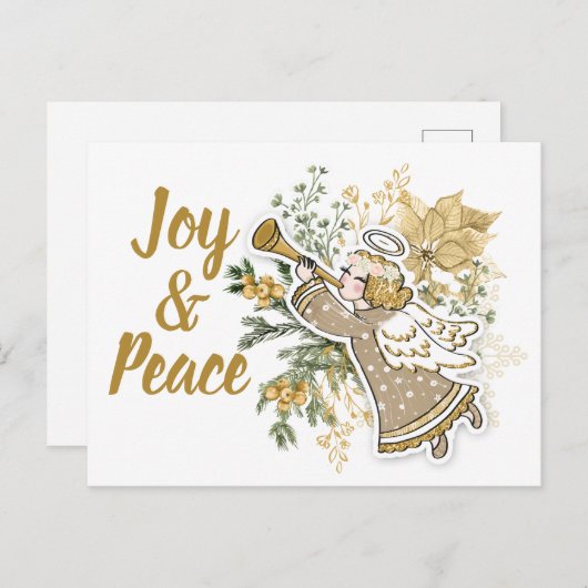 Vreugde en vrede engel briefkaart (Voorkant / Achterkant)
