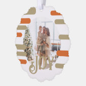 Vreugde Foto Kerstmis Gepersonaliseerd Ornament Kaart (Links)