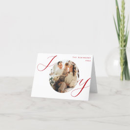 Vreugde Foto Kerstmis Rode Script Kerstmis Feestdagen Kaart