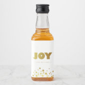 vreugde | Fun Christmas White & Gold Mini Likeurfles Etiket (Voorkant)