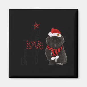 Vreugde Hoop Liefde Vrede Kerstmis Zwarte Shih Tzu Magneet