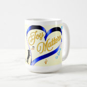 Vreugde is belangrijk - Muziekkat - Vlinder & Bije Koffiemok (Voorkant rechts)